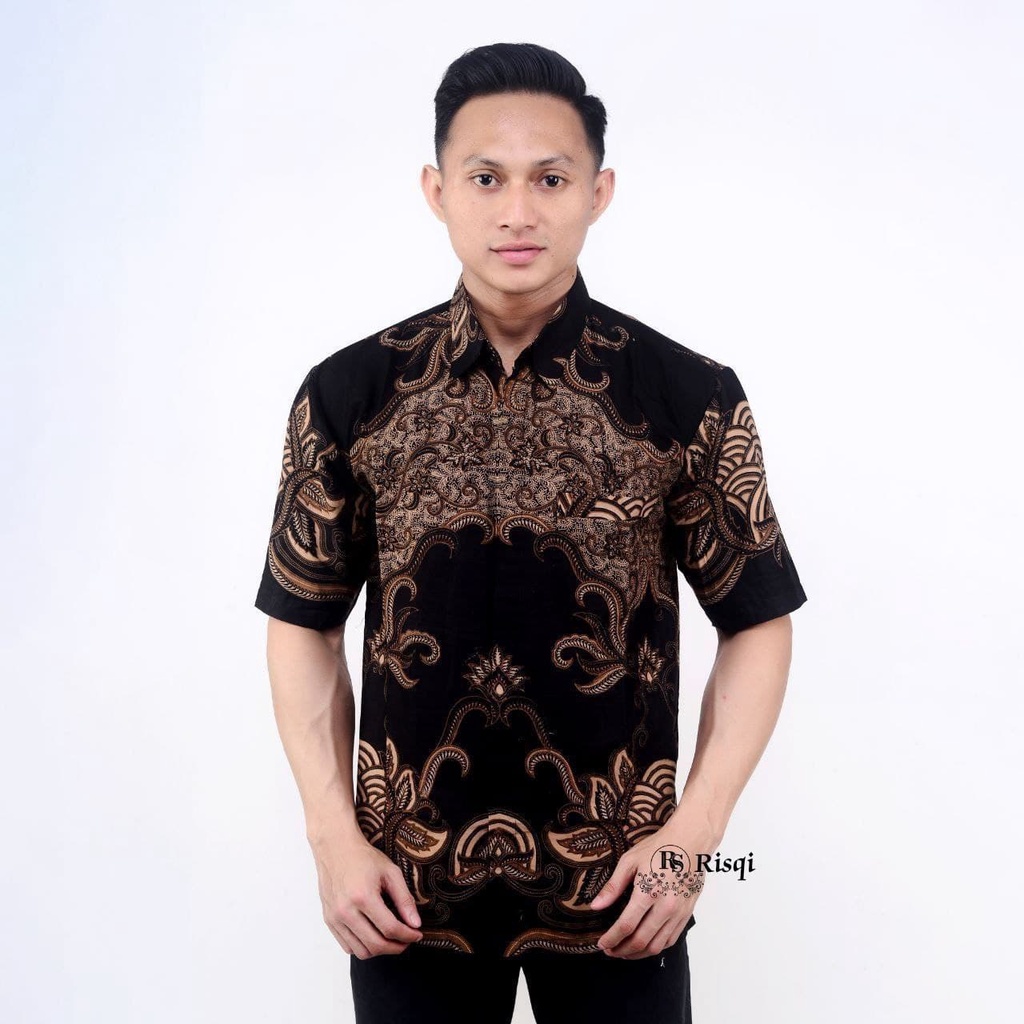 KEMEJA BATIK PRIA LENGAN PENDEK NEW HEM MOTIF TERBARU ORIGINAL PRODUK ASLI BVJ