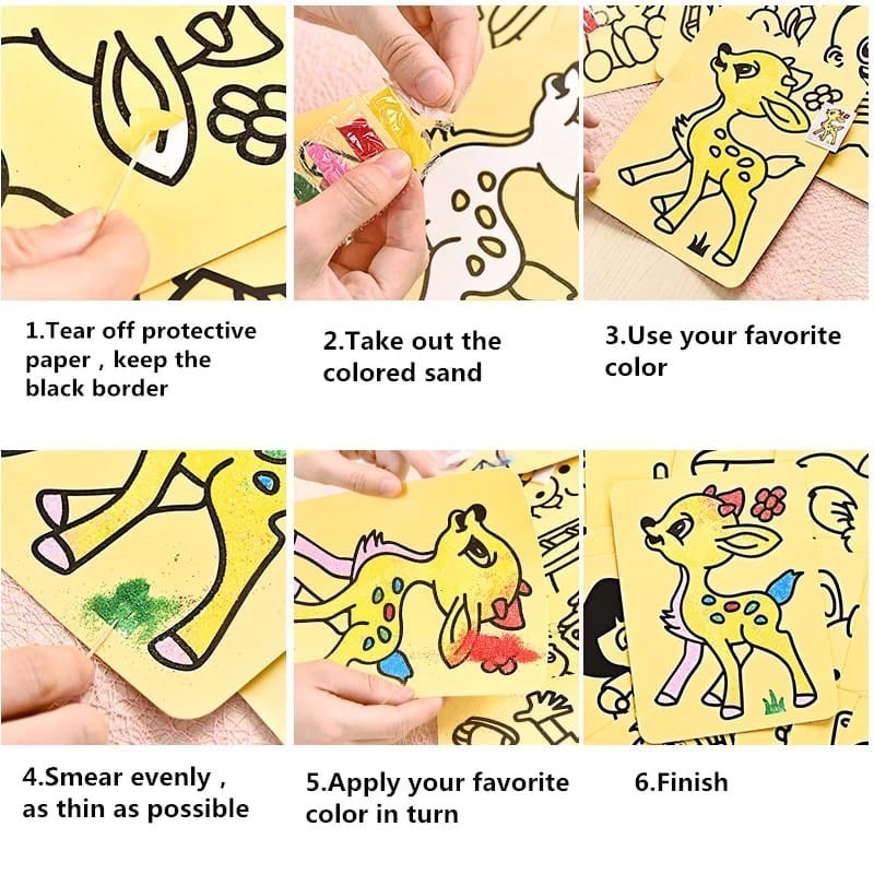 PROMO COD - Mainan Mewarnai Lukisan Pasir Sand Art Painting JUMBO 9Warna - MAINAN MENGGAMBAR ANAK MAINAN TERMURAH