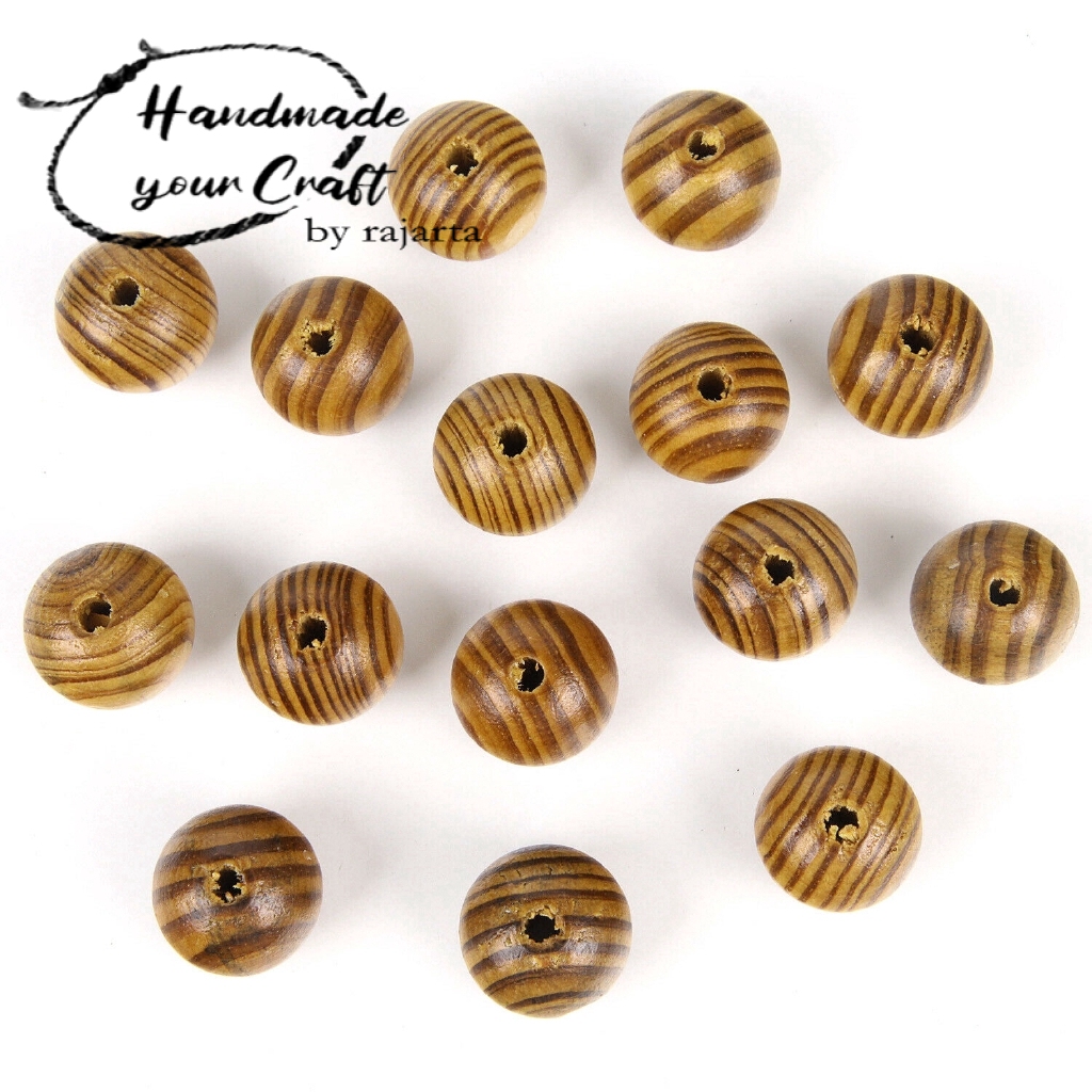 12Pcs Manik Kayu Pinus Strip Import 6-10Mm