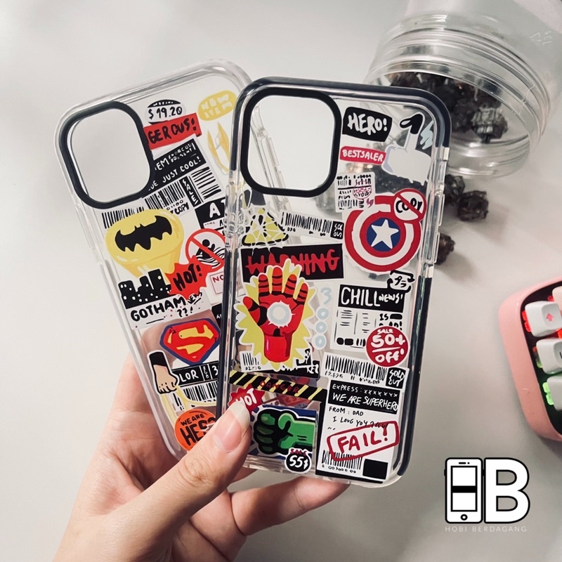 Case Superhero Casing Gambar Iron Super Man iPhone 7 8 PLUS X XR XS 11 12 PRO MAX