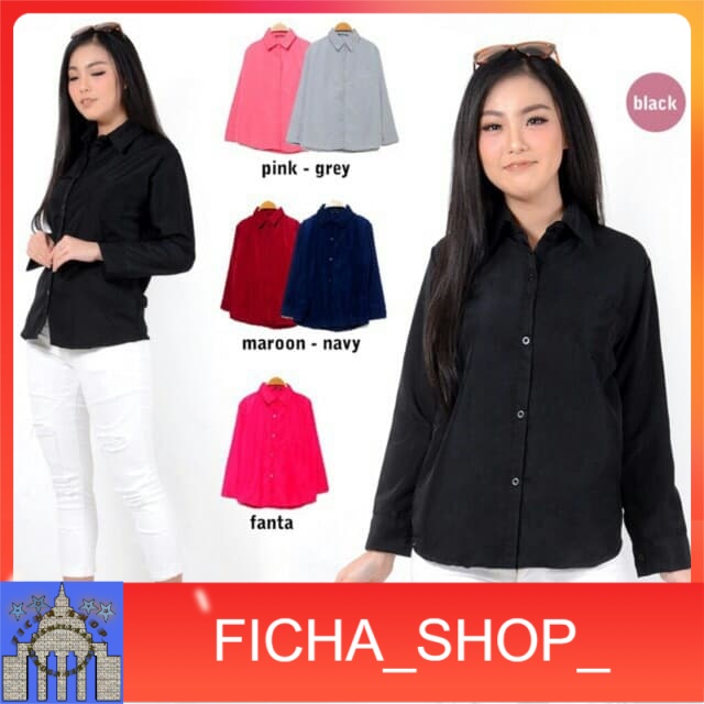 BAJU BAJUMURAH KEMEJA D006-4 BASIC POLOS GEELA KEMS NO.218 - Putih ( K.S.B )