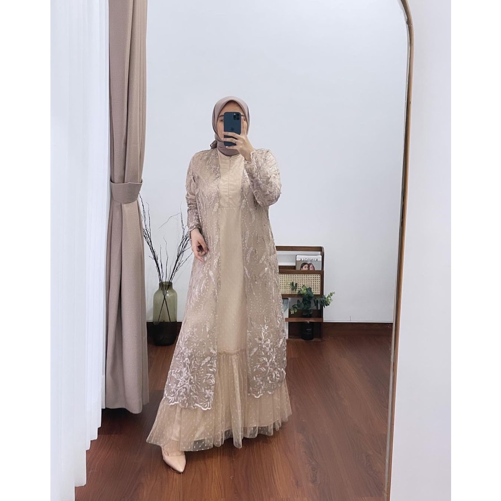 QUEENA DRESS / DRESS LEBARAN / DRESS RAYA/ DRESS KONDANGAN / SERAGAMAN