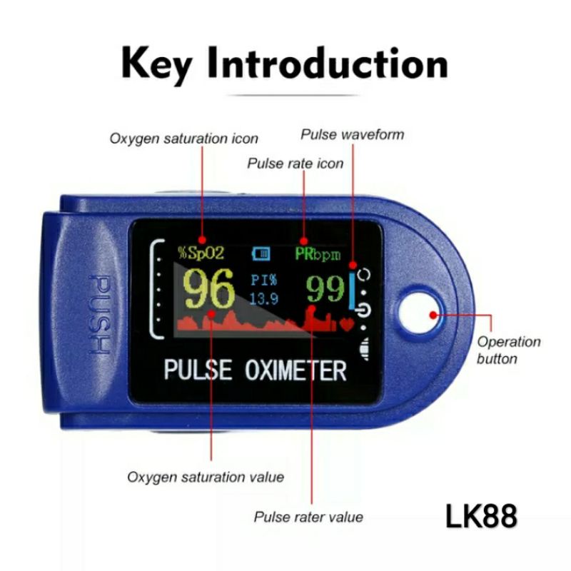 Alat Pengukur Detak Jantung Kadar Oksigen Oximeter Pulse Oxymeter