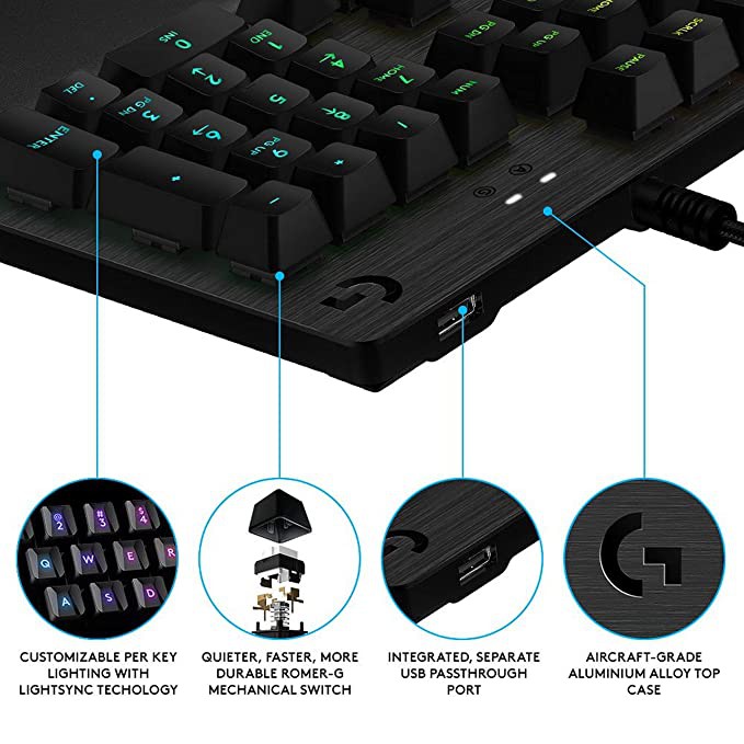 Logitech Keyboard Gaming G512 Carbon Mechanical Gaming Keyboard