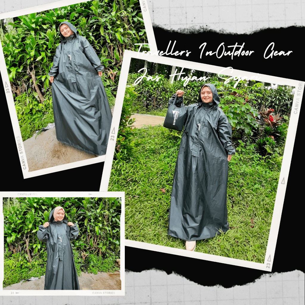 JAS HUJAN HIJAB/JAS HUJAN WANITA /JAS HUJAN GAMIS- TRAVELLERS