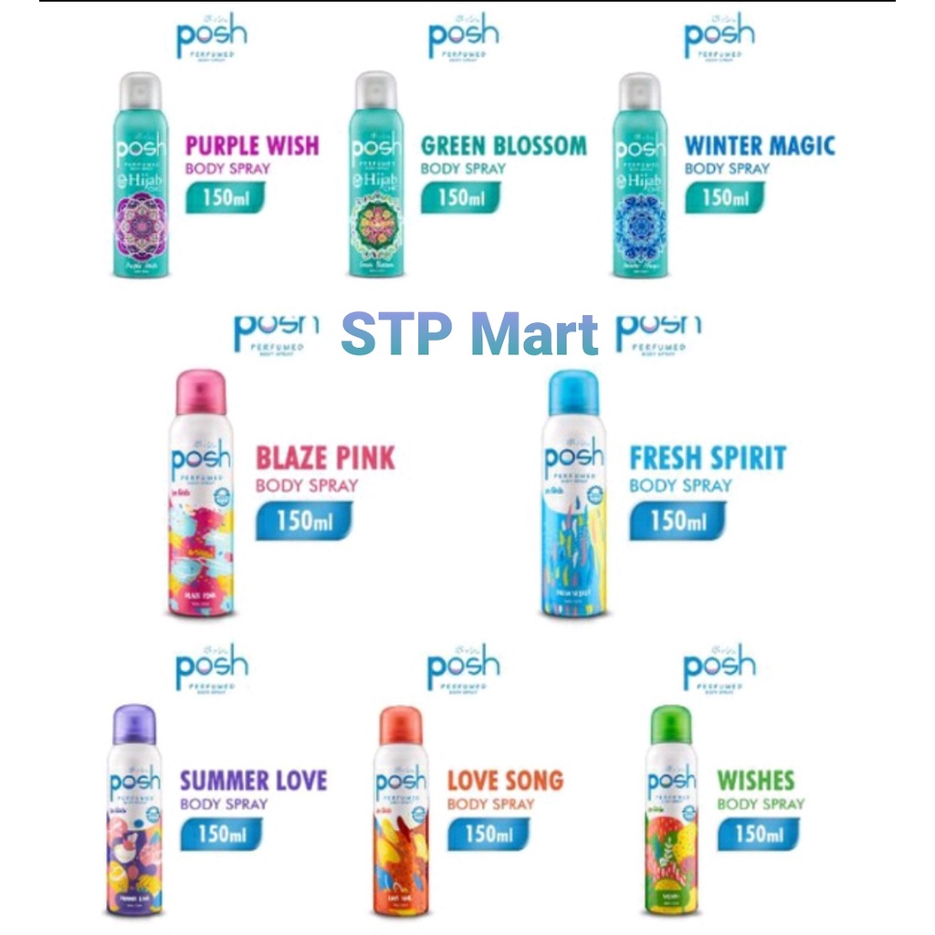 POSH PERFUMED BODY SPRAY FOR GIRLS 150 ml // PARFUM POSH HIJAB // MINYAK WANGI POSH