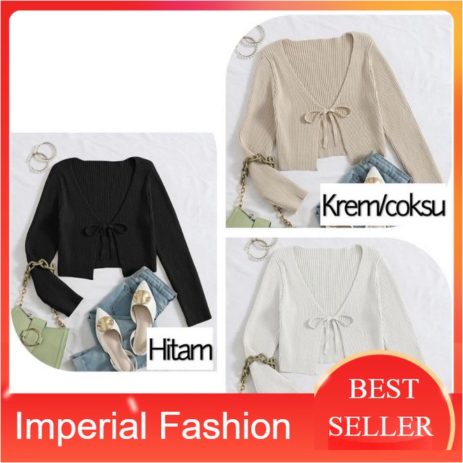 Cardigan Rajut Tali Depan SH Premium - Crop Cardi Tali Depan