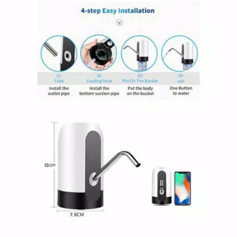 SB168  Electric Charger Pompa Air Galon Elektrik LED Cas LAMP