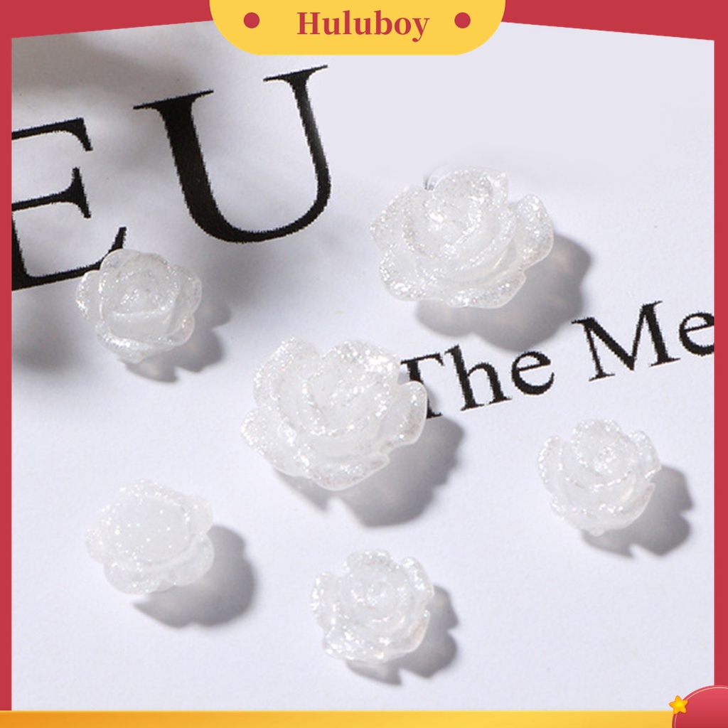 Huluboy Huluboy♡ 100pcs / Set Ornamen Bunga Camellia 3D Bahan Resin Untuk Dekorasi Nail Art Wanita