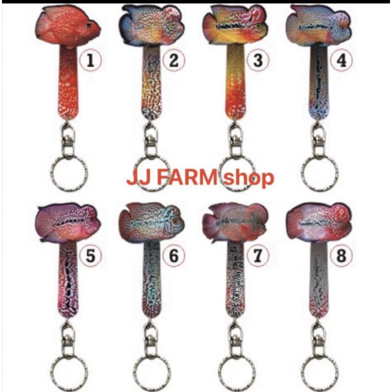 WAYANG IKAN LOUHAN / UNTULAN IKAN LOUHAN ACRYLIC + GANTUNGAN KUNCI