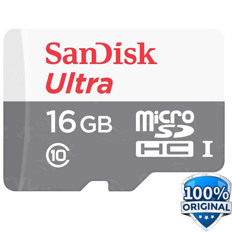 SanDisk Ultra microSDHC Card UHS-I Class 10 (80MB/s) 16GB - SDSQUNS-016G