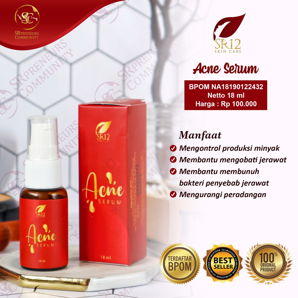 ACNE SERUM SR12 | OBAT PENGHILANG JERAWAT | SERUM RADANG JERAWAT