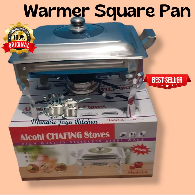 Prasmanan Stainless/Warmer Square Pan/Prasmanan 1 Tungku Stainless Steel