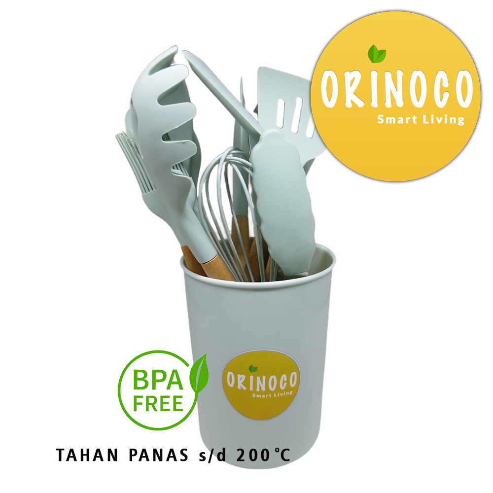 Orinoco Alat Masak Sutil Silicone Solid Turner / Tahan Panas Anti Leleh / OR-203A Tosca-1
