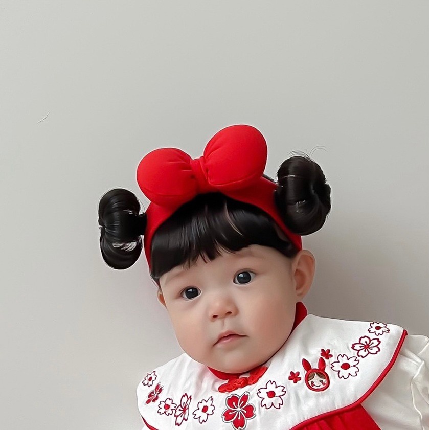 0-3 thn || Bandana Wig Korea Poni Rambut Palsu Topi Cepol Bayi Newborn Anak Catalog JNWG WB