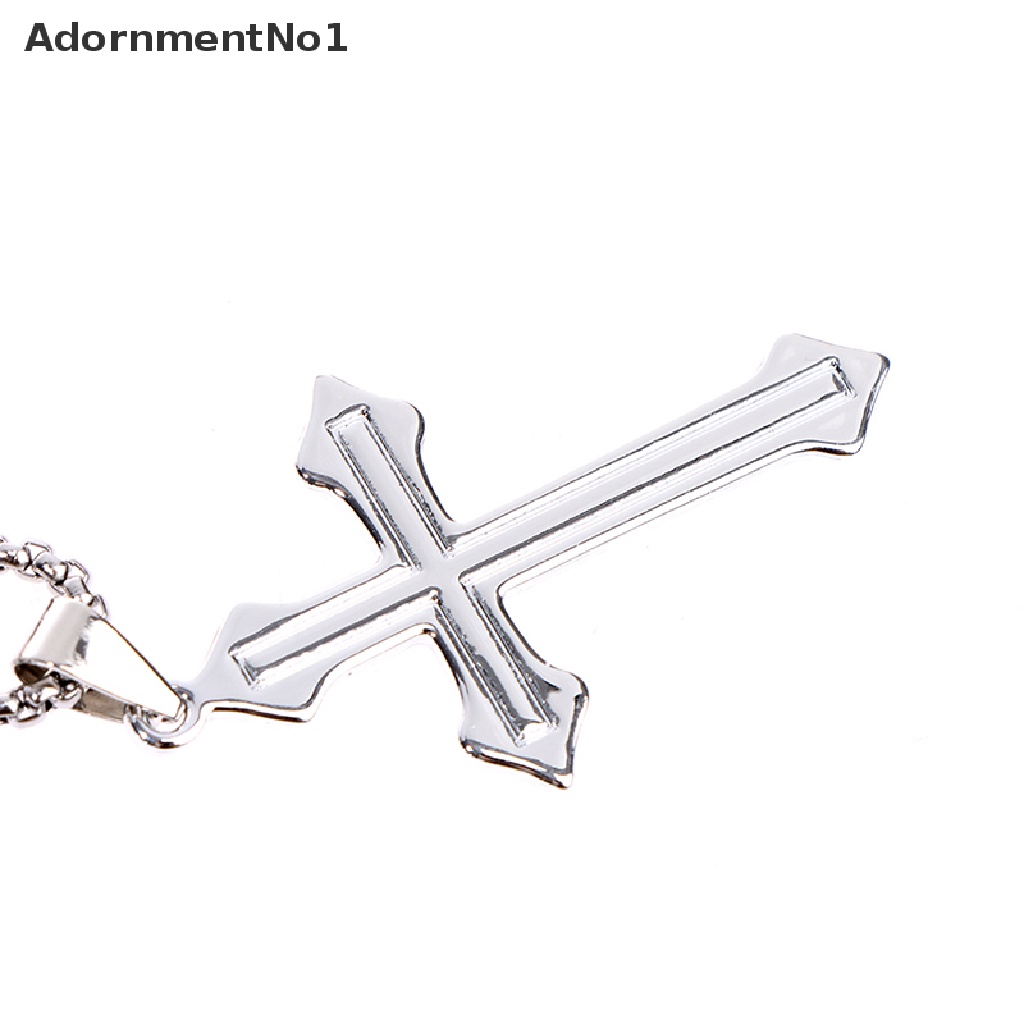 (AdornmentNo1) Kalung Rantai Titanium Steel Pendan Salib Yesus Gaya Hip Hop