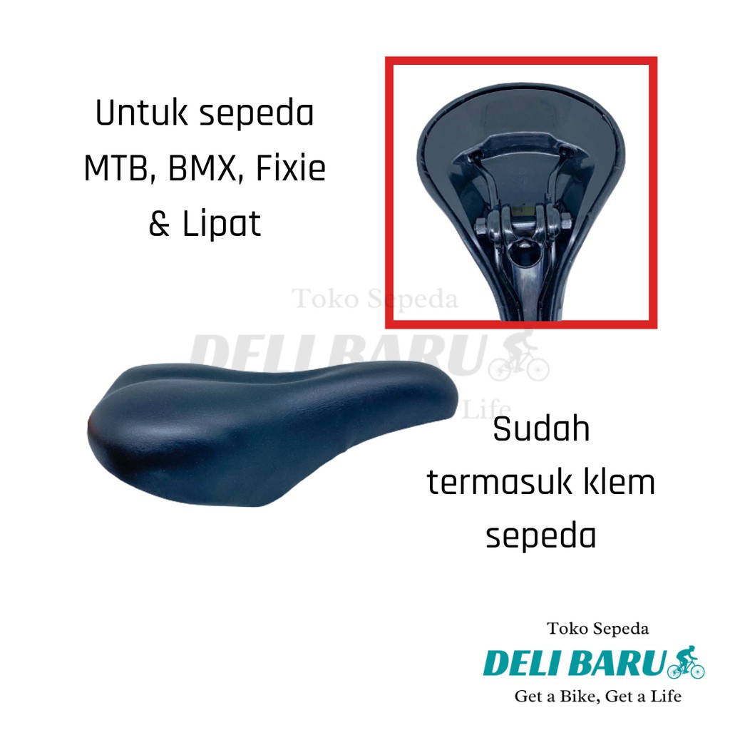 Turanza Sadel hitam polos bagus tahanan bawah sepeda BMX, MTB, lipat, fixie