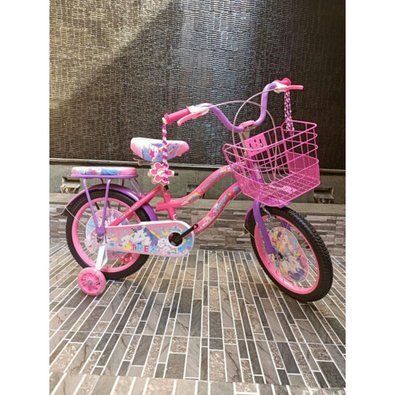 sepeda anak perempuan trex unicorn 18 inch