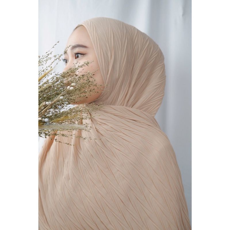 pasmina padi pasmina ceruty putih hijab kerudung terbaru