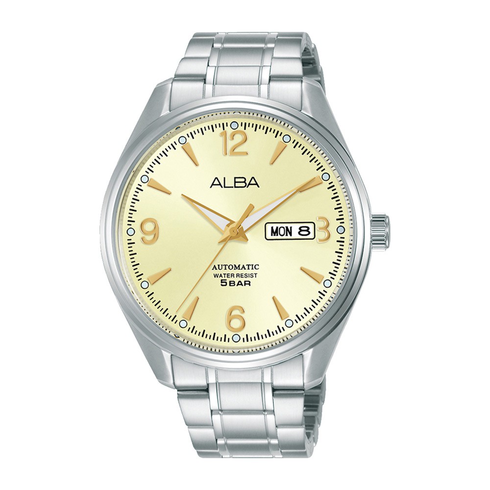 Alba Automatic AL4155X1 Analog Beige Dial - Jam Tangan Pria AL4155