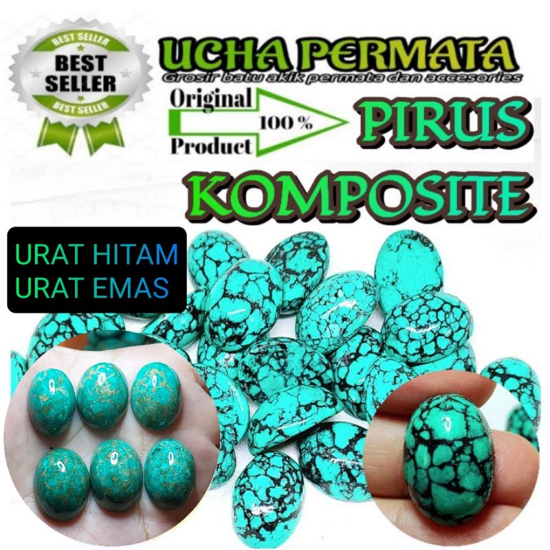 borongan sekodi pirus hijau urat hitam urat hijau pirus komposit murah