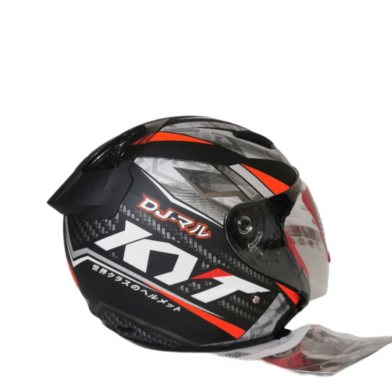 HELM KYT DJ MARU MOTIF 15 BLACK DOFF GUNMETAL HELM HALF FACE KYT DJMARU MOTIF ORIGINAL MURAH SNI3-6