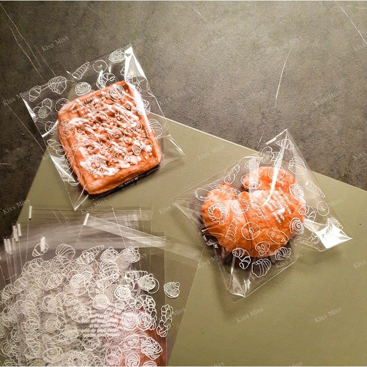 Plastik OPP ROTI MOTIF - 23x27 - roti sobek - donat - bakery - seal - croisant - pizza - makanan