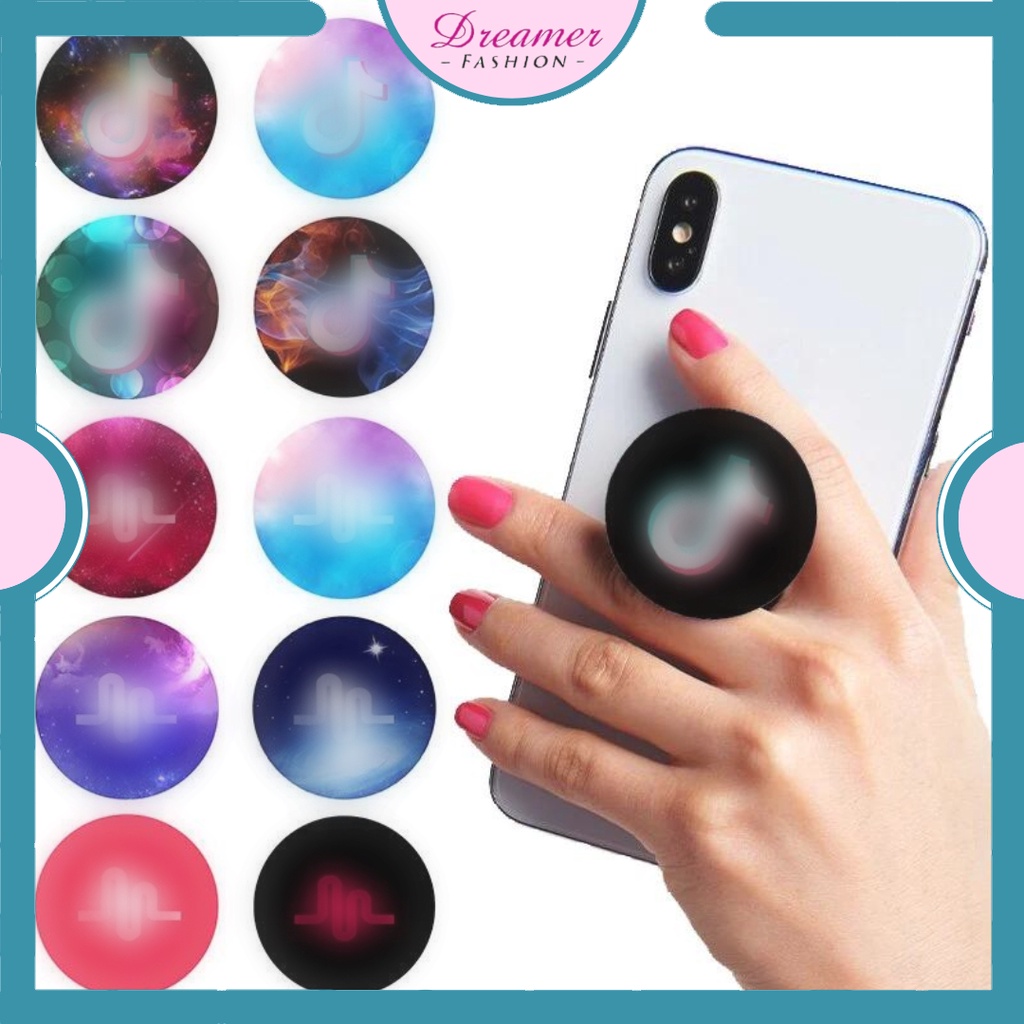 DF VZ149 Popsocket Tik Tok Popsocket PVC Motif Tik Tok Aksesoris HP Unik Aksesoris TikTok HP