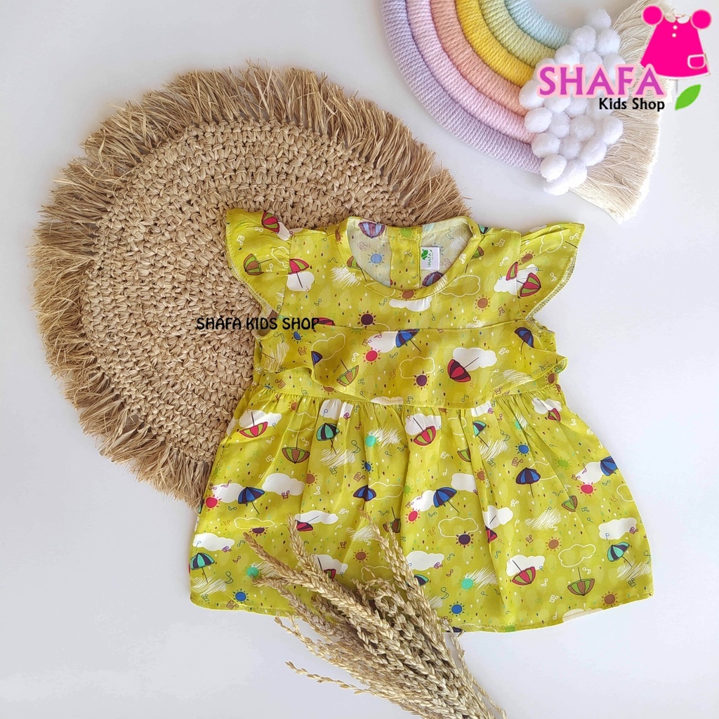 DRESS ANAK BAYI PEREMPUAN USIA 3 BULAN - 18 BULAN / BAJU PAKAIAN ANAK BAYI PEREMPUAN / NEWBORN / RAYON VISCOSE-XS0015