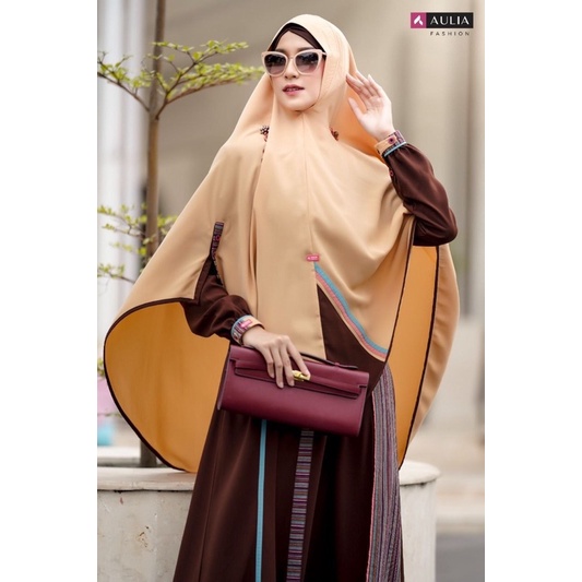 Aulia Fashion Set Gamis Busui Syari Premium SACHIE CHOCOLATE PASTEL YELLOW New