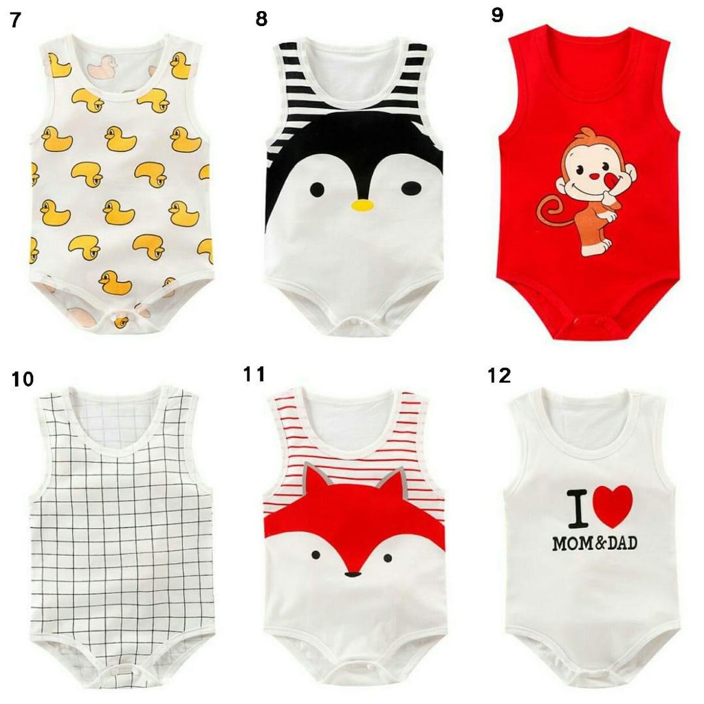 LIN9103 - Jumper / Romper / Jumpsuit Anak Bayi / Balita Karakter Lucu bahan katun