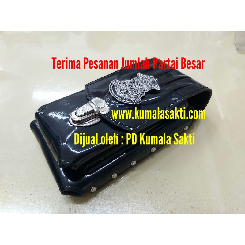 Sarung Dompet Tempat HP Harley Lux Dobel Hitam Motif Api