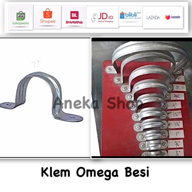 Klem Omega Besi pipa 2 inch TANPA PAKU