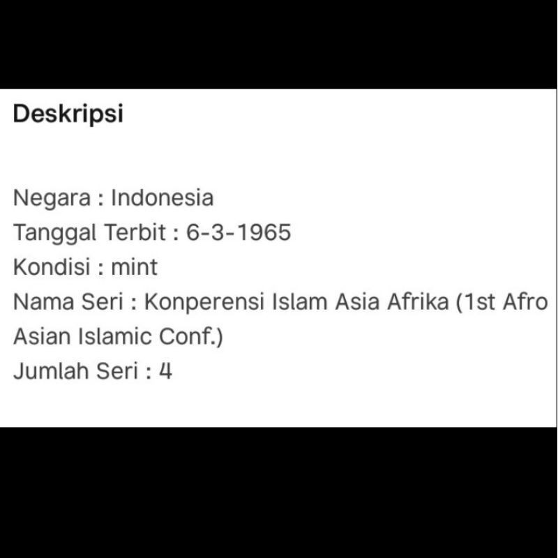 

Terlaris ✨ - Set Lengkap Perangko seri Konferensi Islam Asia Afrika tahun 1965 paket Prangko lama kuno jadul3.1.23