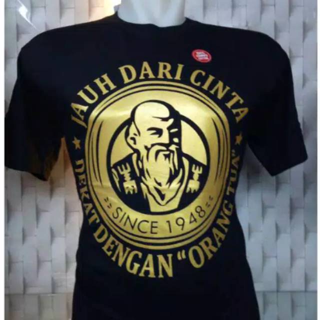  Kaos  tshirt baju distro orang  tua  gold belakang nya polos 