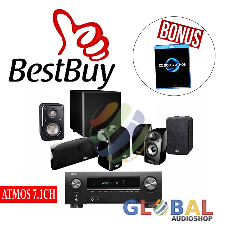 DENON AVRX2700H Polk Audio TL1600 C10 Paket Atmos 7.1 Ch AVR-X2700H TL-1600 TL 1600 AVRX 2700H