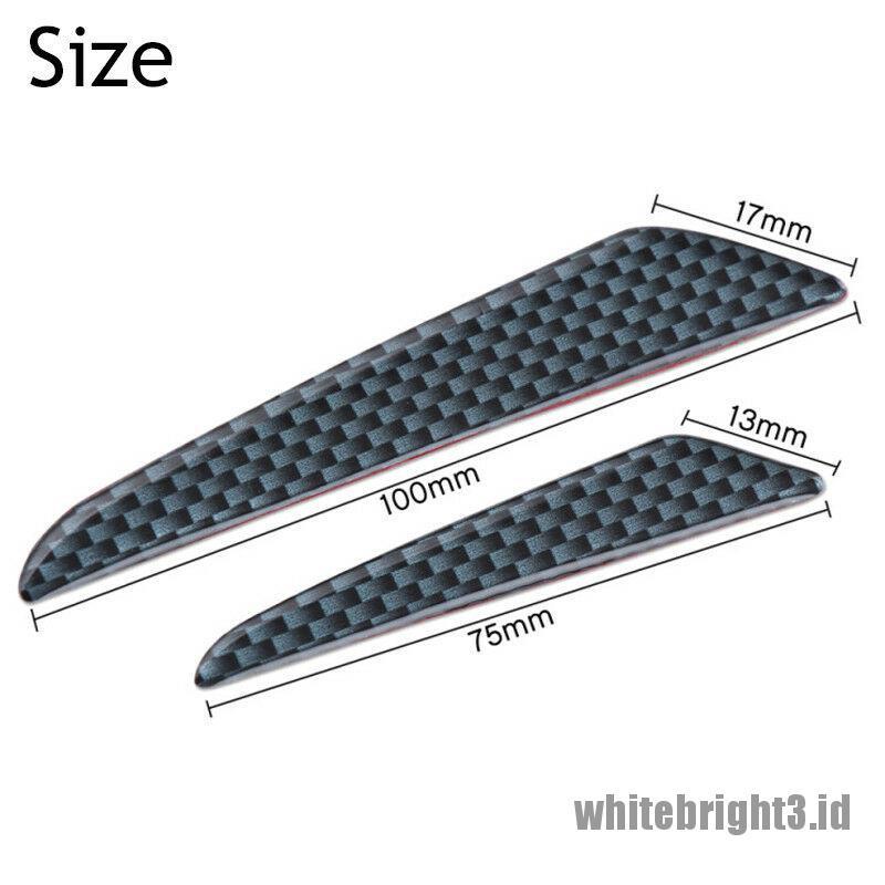 4 Pcs Strip Pelindung Ujung Pintu Mobil Bahan Serat Karbon Anti Tabrakan Warna Putih