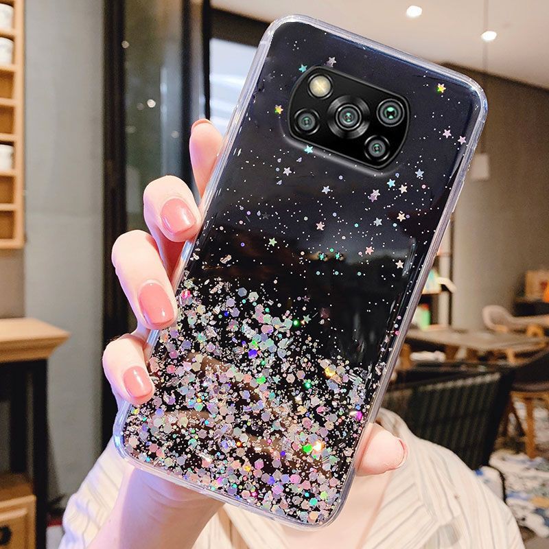 Xiaomi Poco M3 Redmi 9T X3 NFC X3 Pro Casing Softcase Tpu Bahan Premium Glitter Glossy