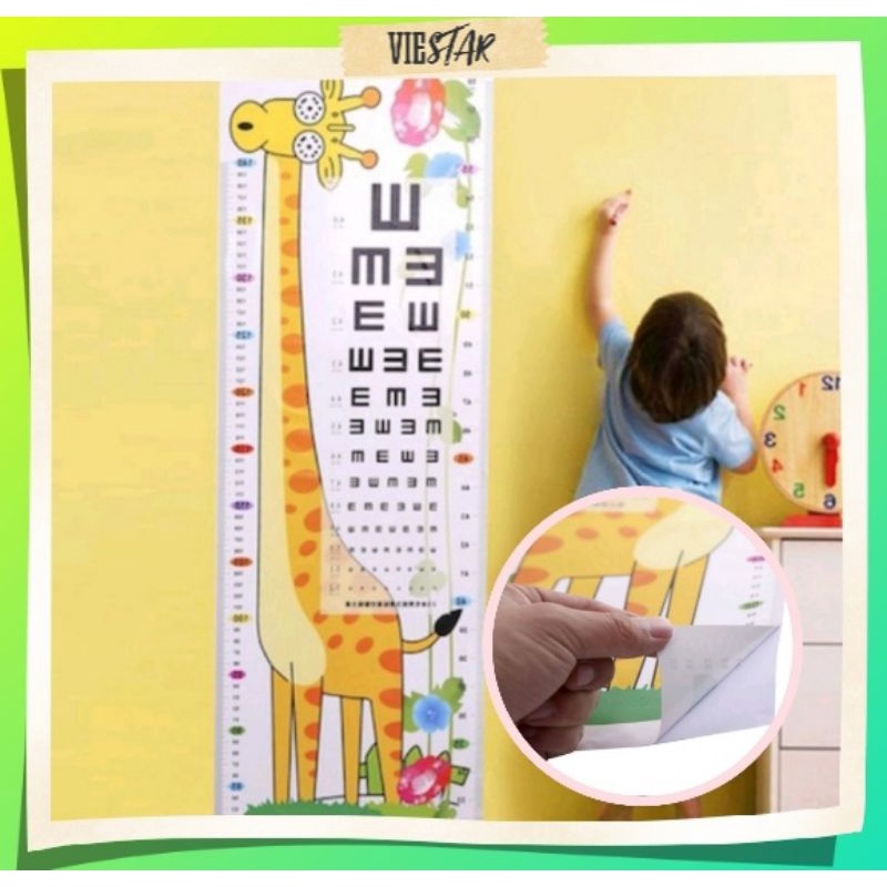 Stiker Pengukur Tinggi Badan Anak Karakter Lucu Sticker Dinding Wallpaper Alat Pengukur Tinggi Badan