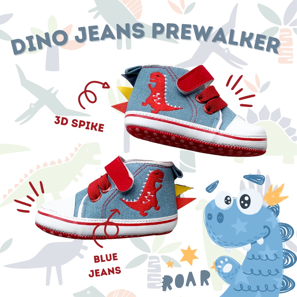 sepatu anak bayi baby newborn 0 12 bulan 1 tahun DINO JEANS PREWALKER