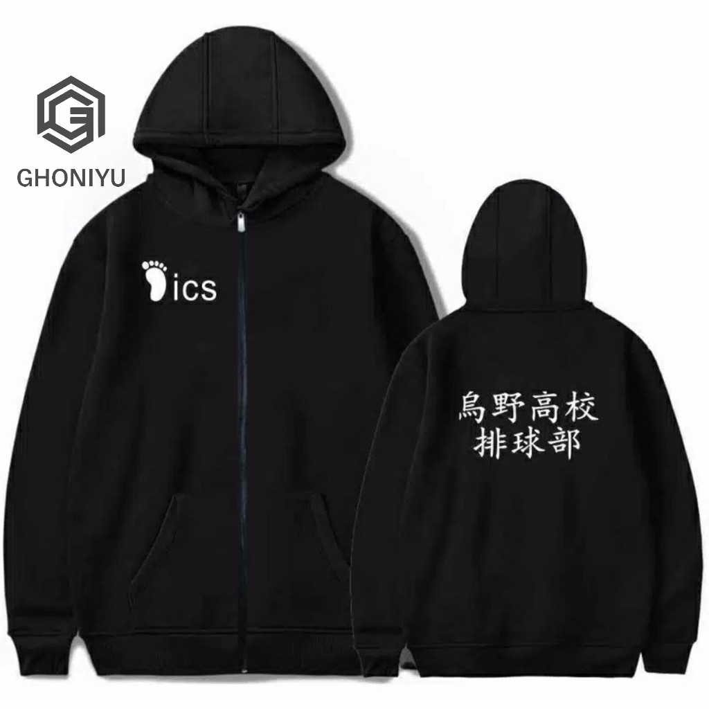 JAKET SWEATER ANIME HOODIE HAIKYUU TIM KARASUNO ICS COSPLAY KAGEYAMA HINATA PREMIUM