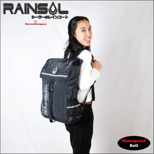 Tas Rainsol Waterproof Bag Backpack Warna Hitam/Tas Ransel/Tas Punggung