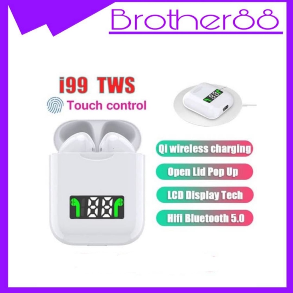 I99 TWS Earphone Wireless bluetooth 5.0 stereo Display LED