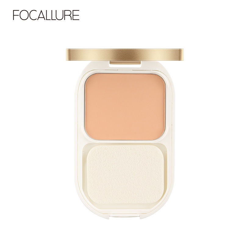 FOCALLURE #GoldenAge Bedak Padat Tahan air Matte Pressed Powder- Hingga 12 Jam-1