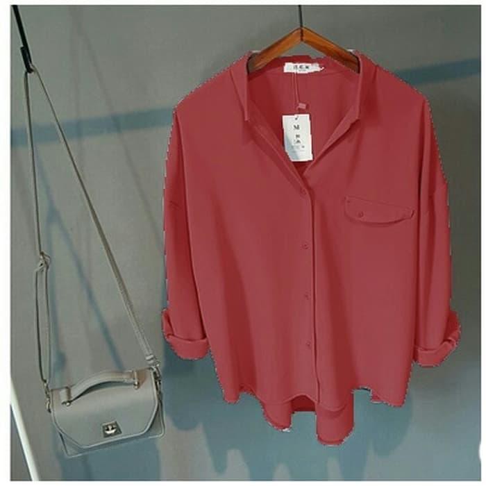 EKSKLUSIF EMMA MRH BATA RO BLOUSE WANITA TWISCONE MERAH BATA 