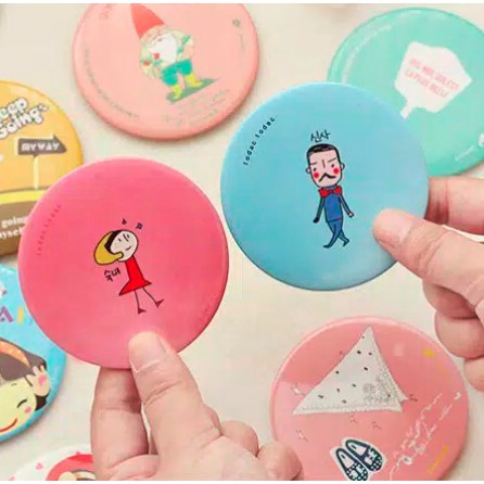 BAJ Cermin Kaca Bulat Kecil Dandan Rias Motif Kartun Lucu Murah Make Up Kosmetik Cosmetic - BY PR081 PR082