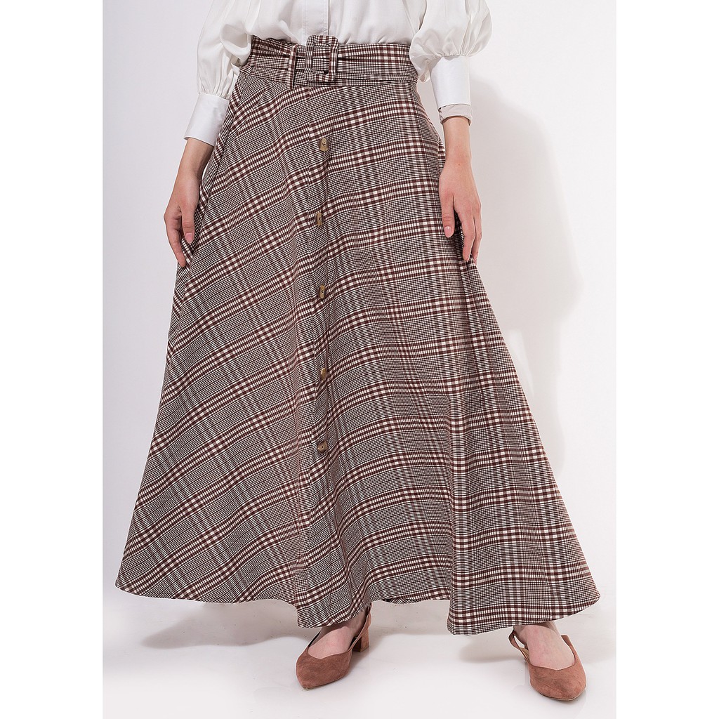 

Rava Skirt Checked Brown