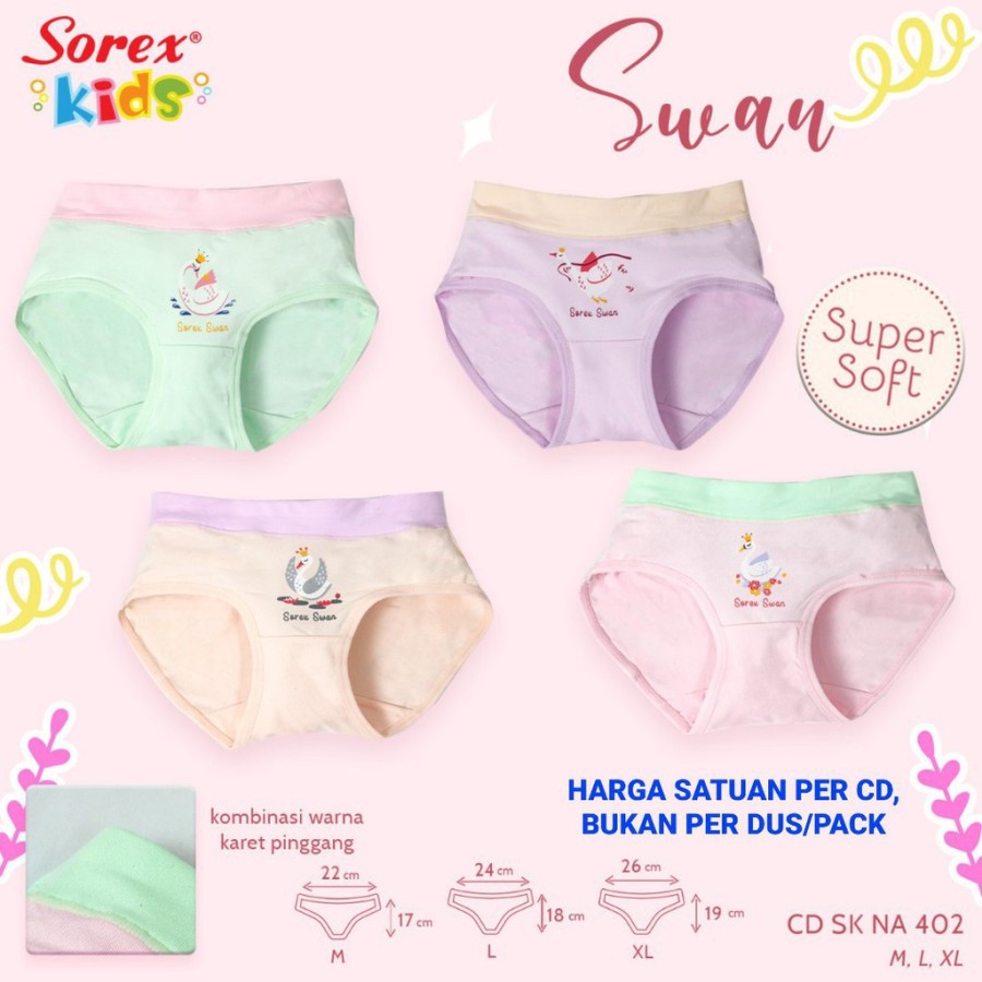 CELANA DALAM ANAK CEWEK CD SEGITIGA SOREX KIDS GIRL NA 402 SUPER SOFT