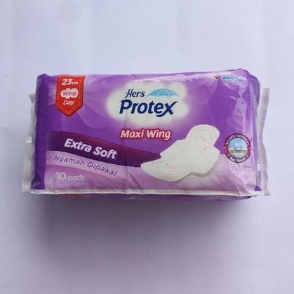 Hers Protex Maxi Wing Extra soft 23Cm 10Pads - Pembalut Protex Ungu