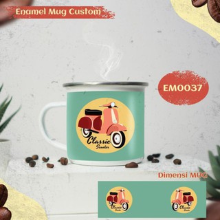 Promo [Bisa COD] Enamel Mug Souvenir Custom Bebas Untuk Naik Gunung